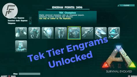 ark tek engrams unlock|ark tek engram unlock list.